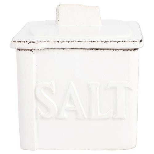 Lastra Modern Classic White Stoneware Salt Cellar
