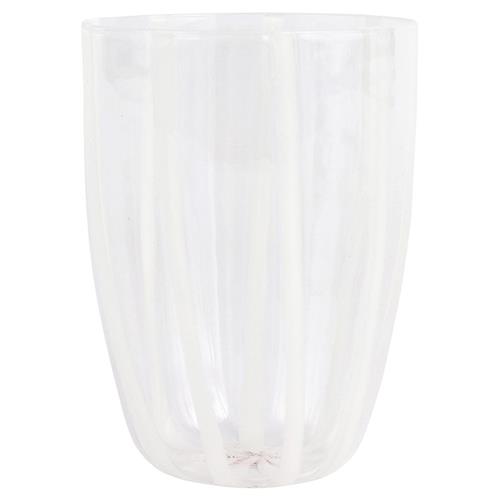 Nuovo Stripe Modern Classic White Glass Tumbler