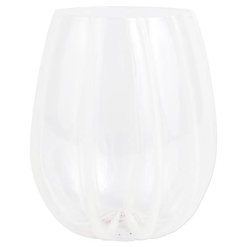 Nuovo Stripe Modern Classic White Stemless Wine Glass
