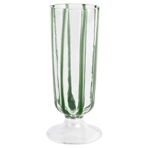 Nuovo Stripe Modern Classic Green Champagne Glass