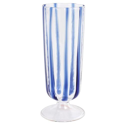 Nuovo Stripe Modern Classic Blue Champagne Glass