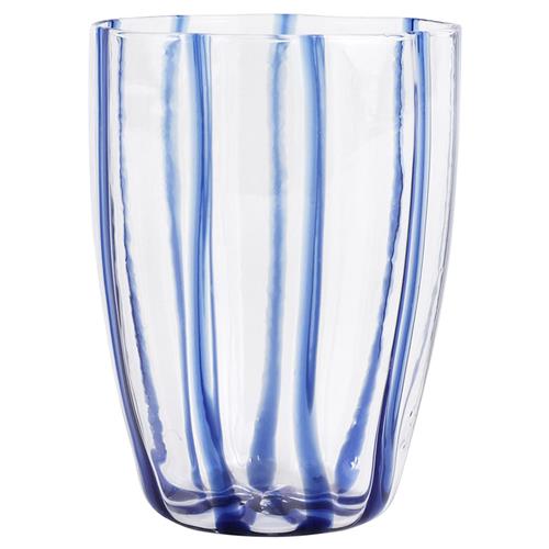 Nuovo Stripe Modern Classic Blue Glass Tumbler