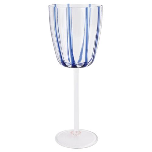 Nuovo Stripe Modern Classic Blue Wine Glass