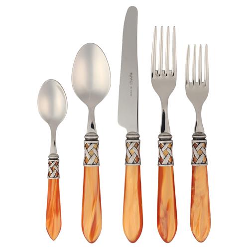 Aladdin Brilliant Antique Honey Acrylic 5 Piece Flatware Place Setting