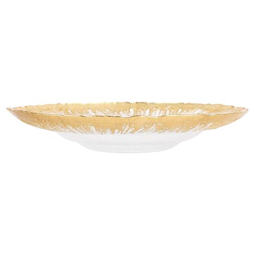 Rufolo Modern Classic Gold Glass Shallow Bowl