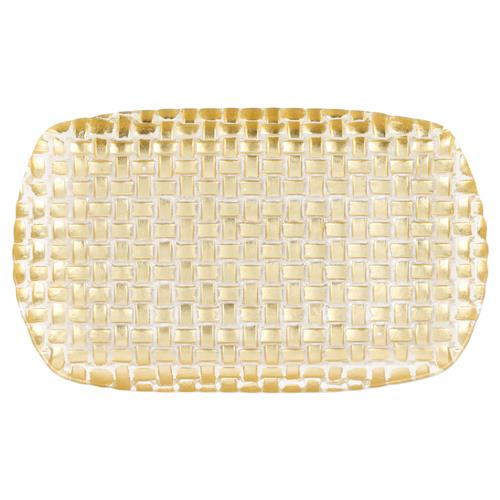 Rufolo Modern Classic Gold Glass Rectangular Tray