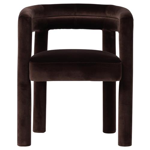 Claire Modern Classic Dark Brown Velvet Dining Arm Chair