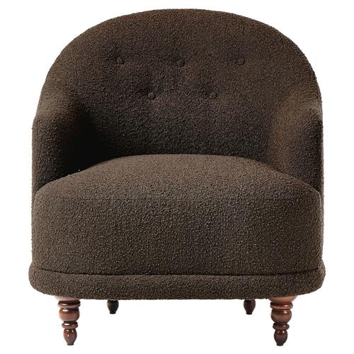 Mariel French Country Dark Brown Performance Tufted Chair