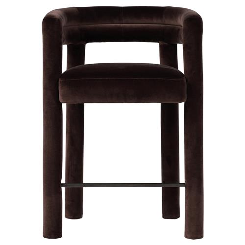 Claire Modern Classic Dark Brown Velvet Counter Stool