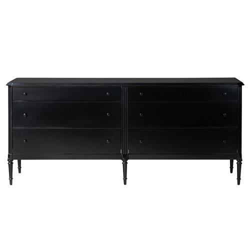 Olivia French Country Matte Black Iron Double Dresser