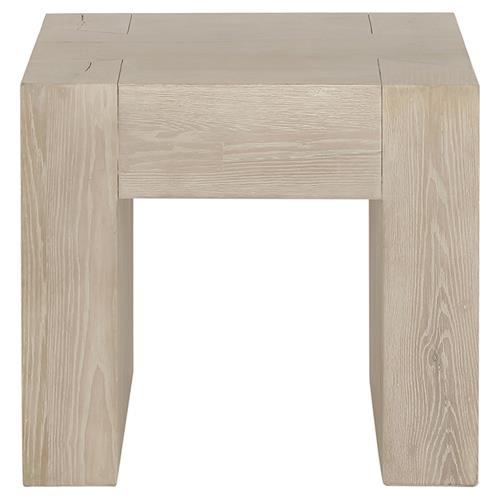 Brissy Rustic Lodge Cream Oak Square End Table