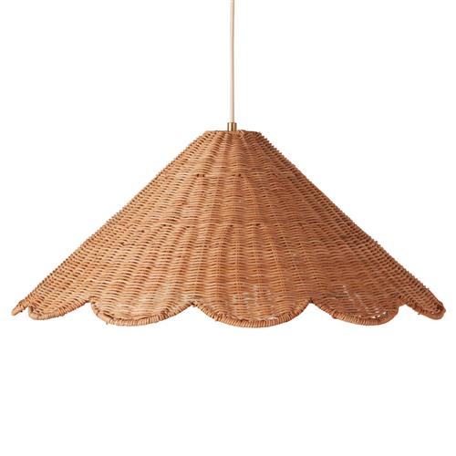 Marley Coastal Beach Natural Rattan Scallop Pendant