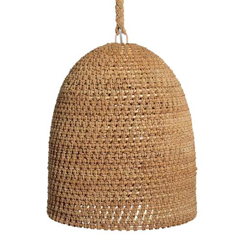 Palecek Green Oaks Coastal Beach Rope Rattan Woven Pendant