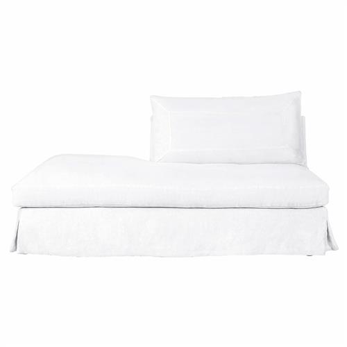 Cisco Home Seda Coastal Denim White Slipcovered Armless Bumper - Left Facing