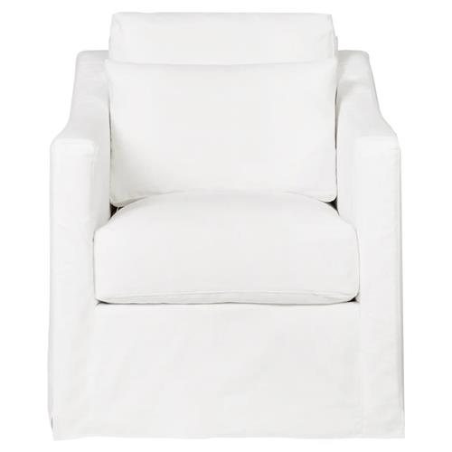 Cisco Home Rebecca Coastal Denim White Slipcovered Swivel Club Arm Chair