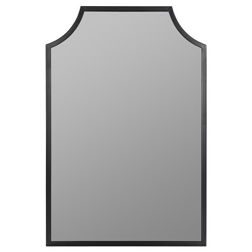 Serene Hollywood Regency Black Metal Wall Mirror