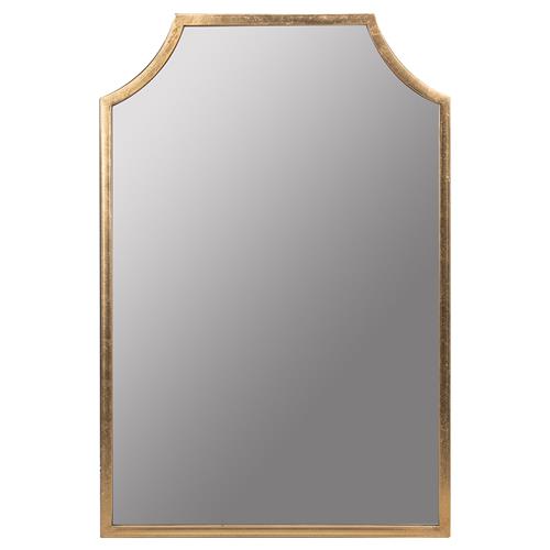 Serene Hollywood Regency Gold Metal Wall Mirror