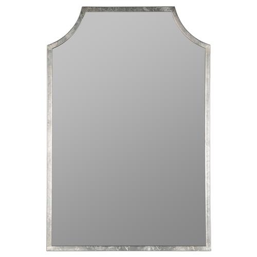 Serene Hollywood Regency Silver Metal Wall Mirror