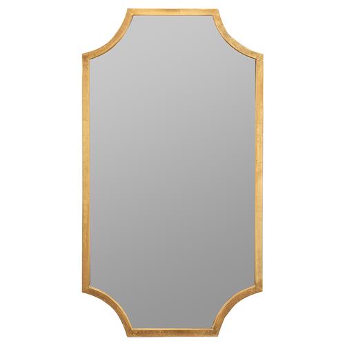 Leonora Hollywood Regency Gold Leaf Metal Wall Mirror