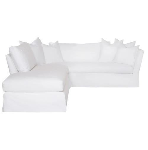 Cisco Home Seda Coastal Denim White Slipcovered Sectional Sofa - Left Arm Facing