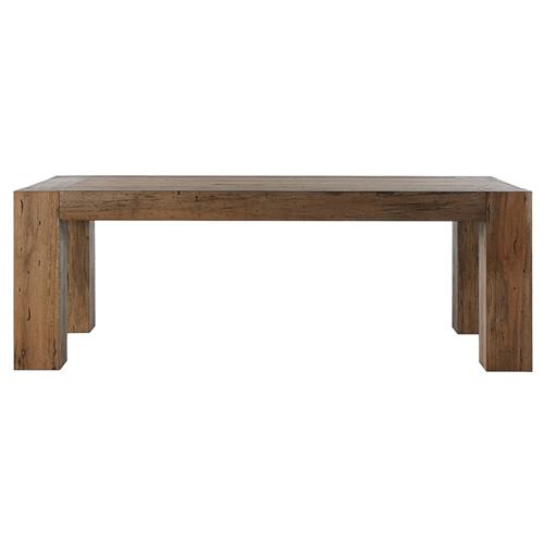 Oliver Rustic Lodge Brown Oak Rectangular Dining Table - Small - 86&quot;W