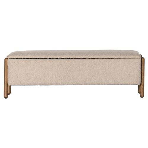 Tola Mid Century Beige Performance Boucle Storage Bench