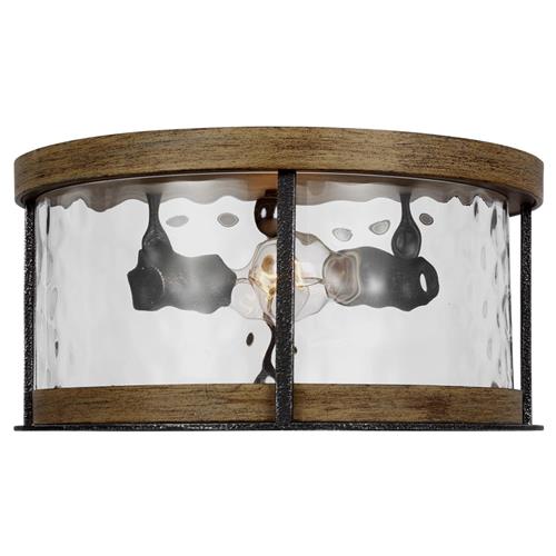 Visual Comfort Studio Angelo Rustic Distressed Weathered Oak Flush Mount