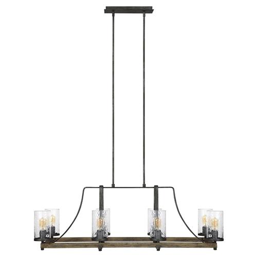 Visual Comfort Studio Angelo Rustic Distressed Weathered Oak Linear Chandelier