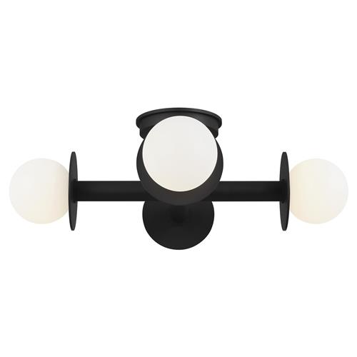 Visual Comfort Studio Nodes Mid Century Midnight Black Semi Flush Mount