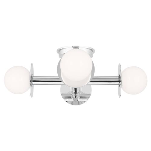 Visual Comfort Studio Nodes Mid Century Polished Nickel Semi Flush Mount