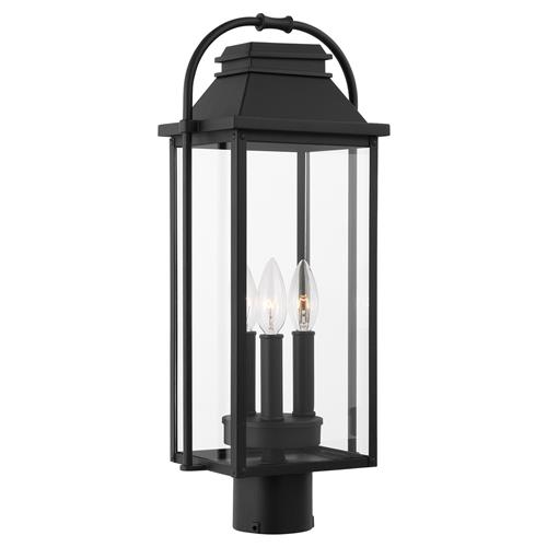 Visual Comfort Studio Wellsworth French Country Textured Black Post Lantern
