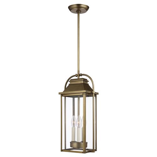 Visual Comfort Studio Wellsworth French Painted Distressed Brass Lantern Pendant