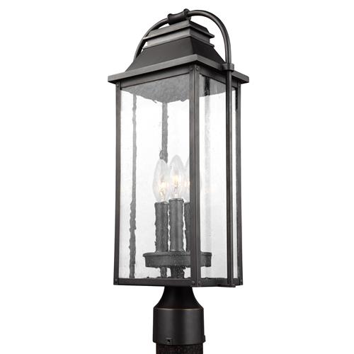 Visual Comfort Studio Wellsworth French Country Antique Bronze Post Lantern