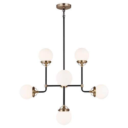 Visual Comfort Studio Cafe Modern Satin Brass Chandelier - Small