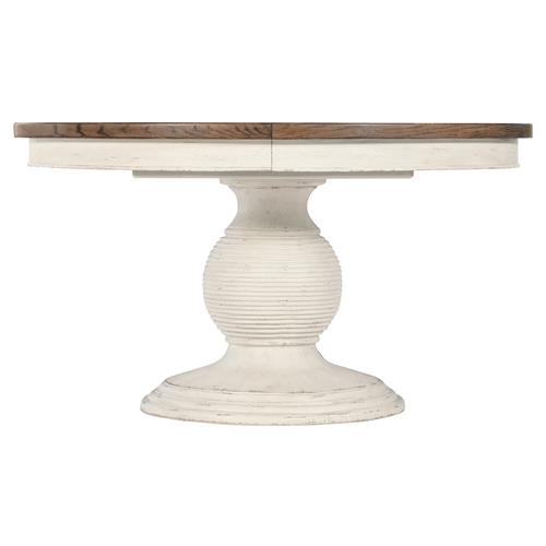 Asher French Cream Oak Extendable Round Dining Table - 54-76&quot;
