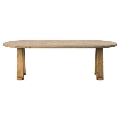 Ayla Worn Oak Oval Dining Table - 98&quot;W