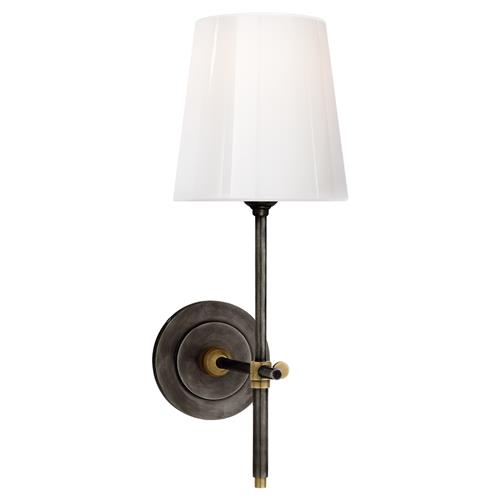 Visual Comfort Bryant Modern Bronze Antique Brass White Glass Wallchiere Sconce
