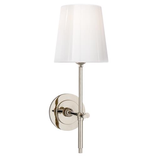 Visual Comfort Bryant Modern Polished Nickel White Glass Wallchiere Sconce