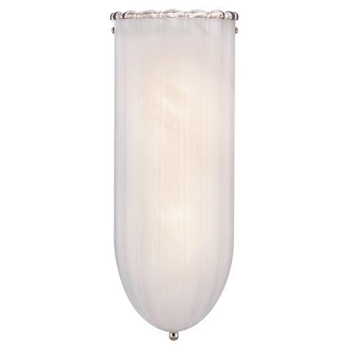Visual Comfort Rosehill Modern Polished Nickel White Strie Glass Linear Sconce