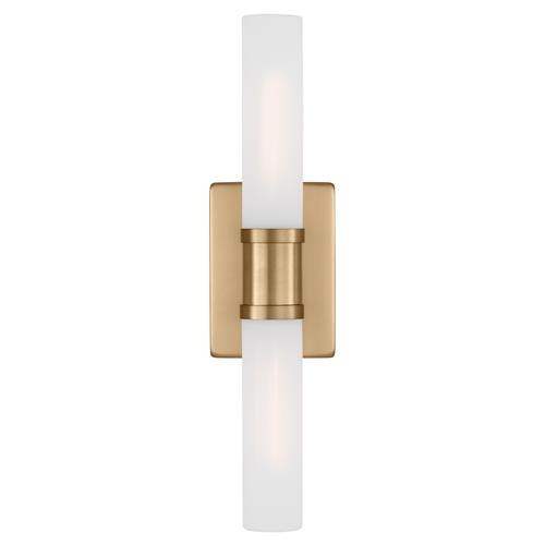 Visual Comfort Studio Keaton Modern Satin Brass 2 Light Bath Sconce