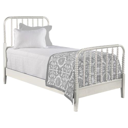 Lynda Coastal Beach White Wood Frame Spindle Bed - Twin
