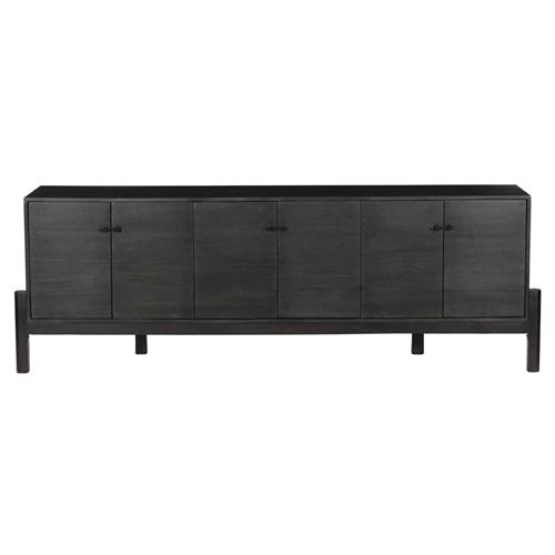 Rissa Mid Century Modern Black Acacia Wood Media Console