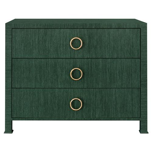 Worlds Away Getty Modern Classic Green Grasscloth Chest