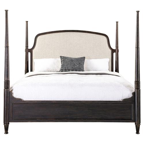 Allura French Country Beige Performance Black Oak Poster Bed - King