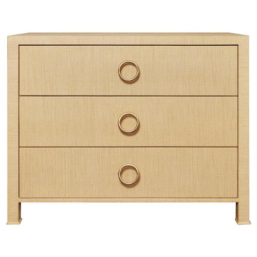 Worlds Away Getty Modern Classic Natural Grasscloth Chest