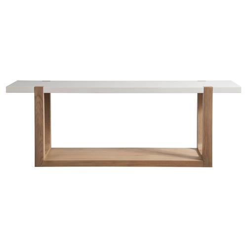 Beatrix Modern Classic White Quartz Natural Oak Console Table