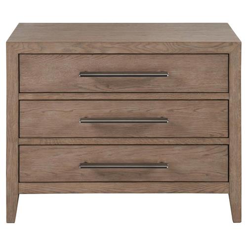 Greig Modern Classic Grey Oak Wood Nightstand