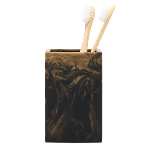 Pigeon and Poodle Duluth Global Swirled Black Resin Brush Holder