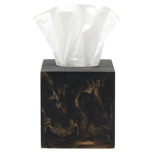 Pigeon and Poodle Duluth Global Swirled Black Resin Tissue Box