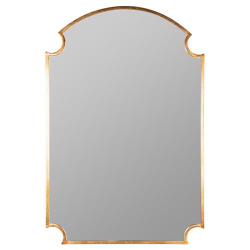 Teagan Hollywood Regency Gold Leaf Arched Wall Mirror